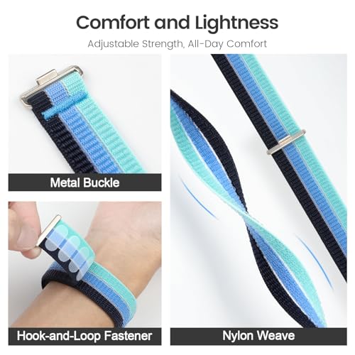 Image of XMUXI Nylon Straps Compatible with Huawei Watch Fit 4 Pro Strap Fabric Compatible with Huawei Fit 3 Fit 5 pro Band with Metal Connector(No Watch)