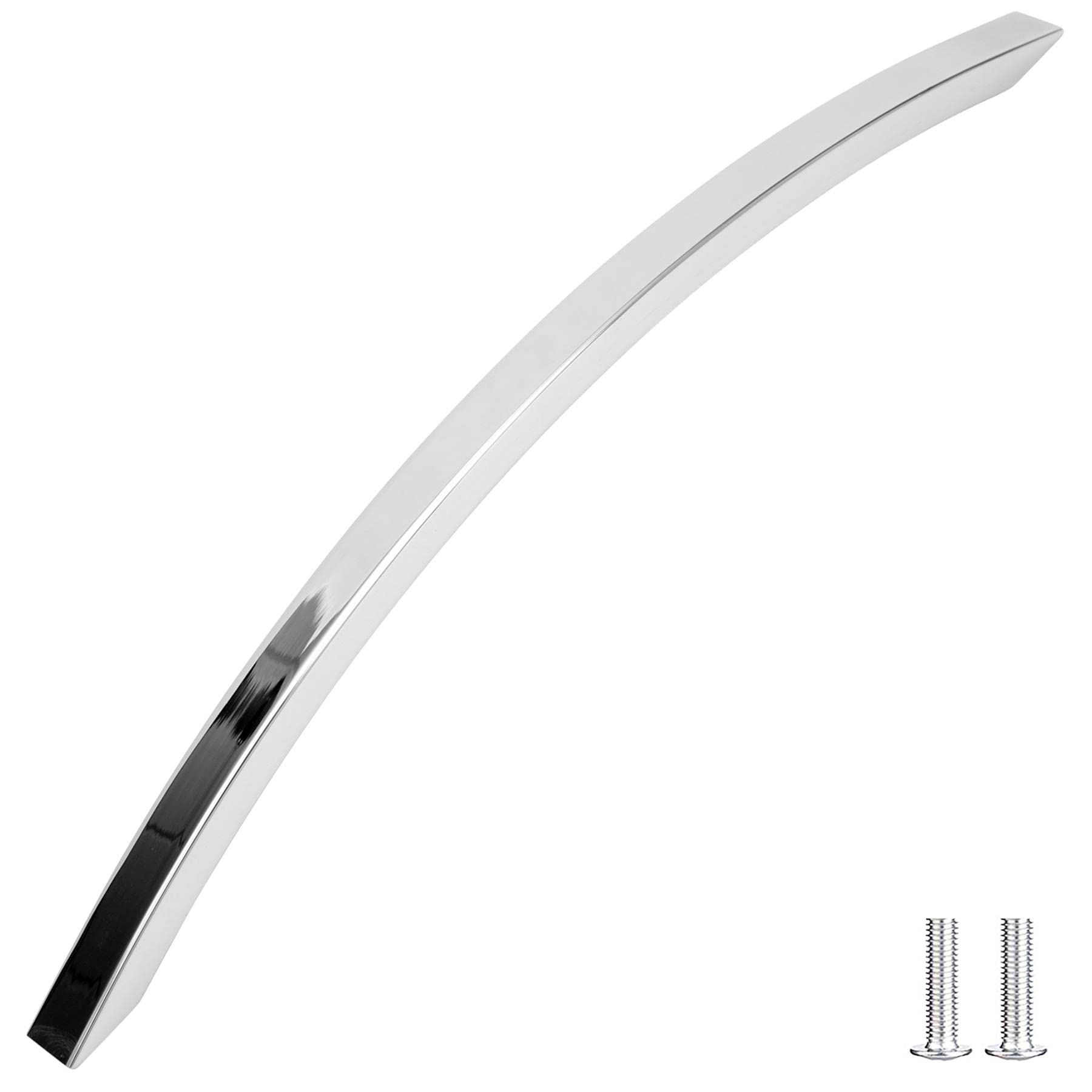 Decoranddecor Polished Chrome Slimline Kitchen Door Handles Cabinet Pulls Sleek Design - Smooth Lines 224Mm