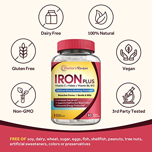 Doctor'S Recipes Iron Supplement For Women Men - Gentle Iron Bisglycinate With Vitamin C thumb #5