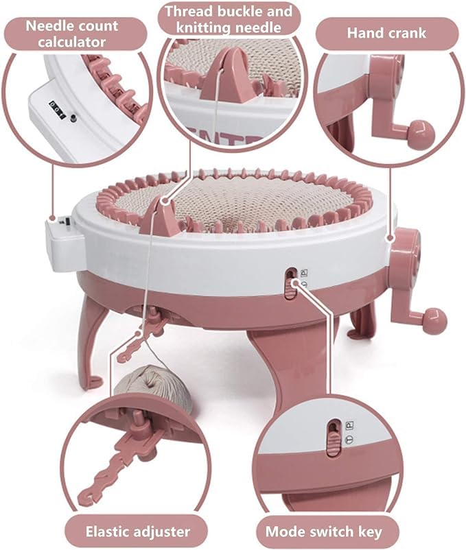 Image of Suicune Plastic Sentro Knitting Machine, 48 Needles Knitting Loom Machine with Row Counter, Smart Weaving Loom Knitting Round Loom, Knitting Board Rotating Double Knit Loom for Home