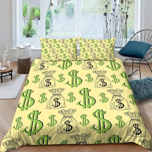 Housse de couette microfibre symbole argent parure lit 3D 135x200