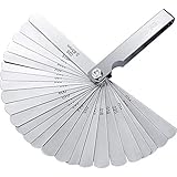 Hotop Stainless Steel Feeler Gauge Dual Marked Metric and Imperial Gap Measuring Tool (0.04-0.63 mm, 26 Blades)