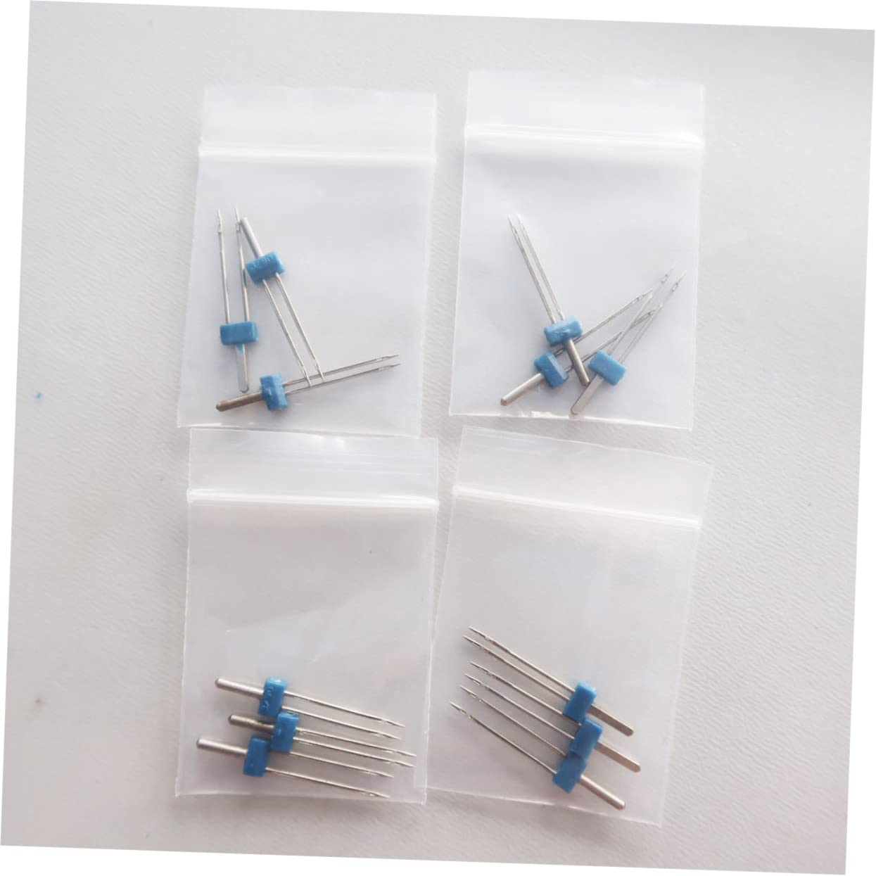 Aghi per Macchina da Cucire a Doppia Punta Blu 100 Pezzi C01-005-00171 | Metallo, 3mm, Sacchetto Singolo, Doppia Cucitura Simultanea, Uso Semplice