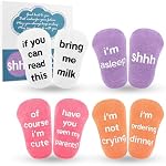Moyel Chaussettes bébé pour les filles / les garçons 0-12 mois Cadeaux mignons pour bébé nouveau-né Cadeaux douche Bébé garçon Cadeau bébé fille Ensemble cadeau