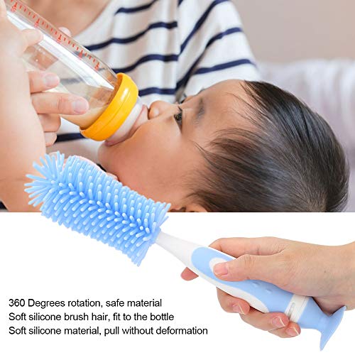 Bottle Cleaner Brush Silicone Milk Bottle Cleaner Long Handle Bottle Cleaner 360 Degrees Rotation Baby Bottle Cleaner Water Bottle Cleaner Brush for Narrow Neck Containers - Image 2