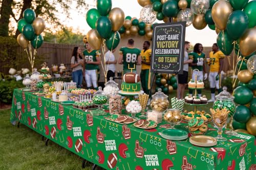 Image of Football Tablecloth 4 Pack Super Bowl Party Supplies Game Day Decor