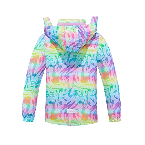 Image of MGEOY Kids Rain Jacket, Waterproof Lightweight Hooded Windbreaker for Boys Girls 4-14Y