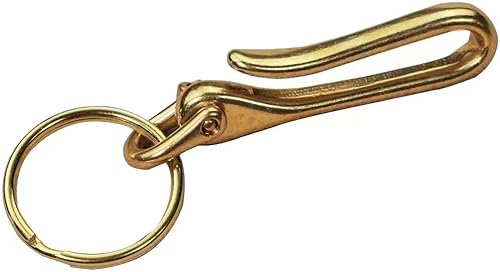 1 juego de latón macizo en U Key Loop Gancho de cinturón para llaves de coche llavero H23-BFBC