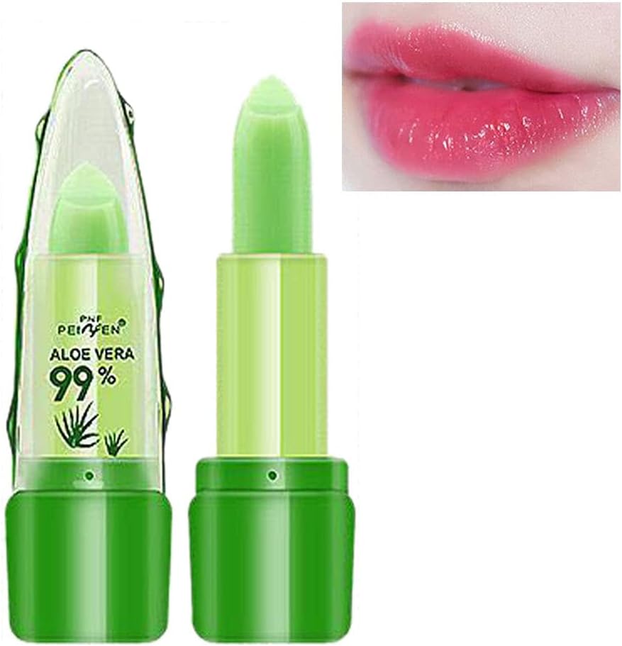 2Pcs Aloe Vera Lipstick Long Lasting Anti-cracking Magic Temperature Color Changing Nutritious Jelly Lip Balm Gloss Moisturizing Lips Makeup
