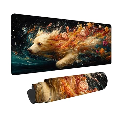 Mouse pad jaune XXL 150x80cm antidérapant pour ordinateur gamer