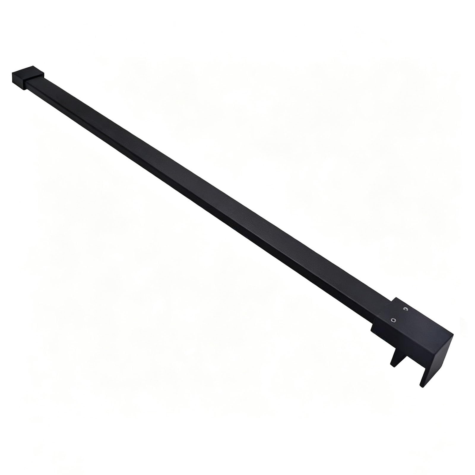 Shower Glass Stabilizer Bar Support Bar with Adjustable Clamp for 50mm(2in) Glass, Fixed Bracket for Most Shower Enclosures(Black,150cm/59.1in)