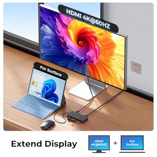 Image of New MS Surface Dock, 11-in-1 Surface Docking Station 4K@60HZ HDMI, Surface Travel Hub for Surface Pro 11 /10 /9 /8 /X /7 /6 /5 /4 /3, Surface Laptop 6 /5 /4 /3 /2 /1, Laptop Go 3 /2 /1, Surface Book