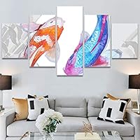 SIGNWIN 5 Panel Canvas Wall Art Modern Art Decorative Elements Fun Illustration Illustrations Kids Multicolor for Home Decorations Ready to Hang - 60