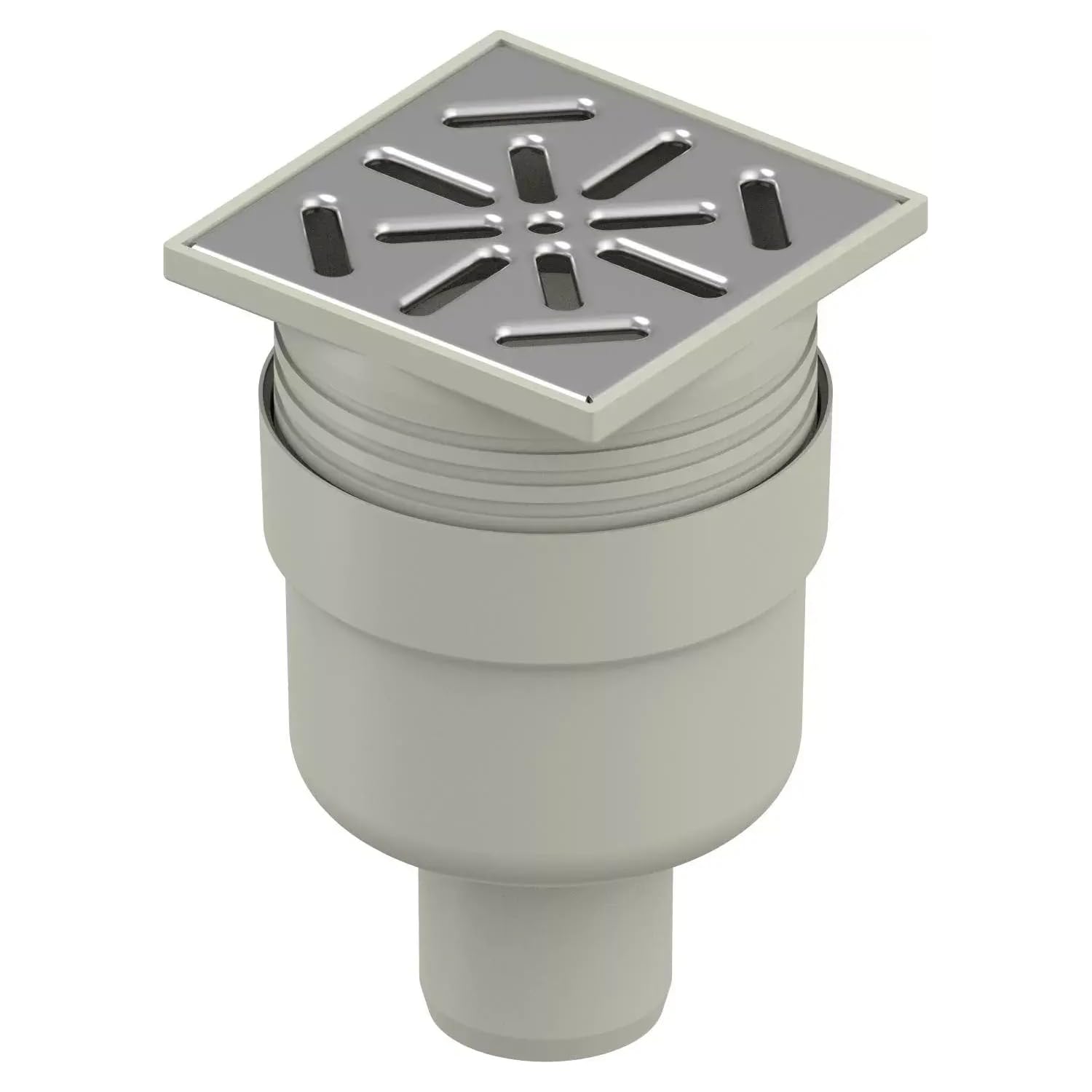 Uponor Aqua Ambient DN 50 Standard Vertical Floor Drain with Stainless Steel Drain Grate