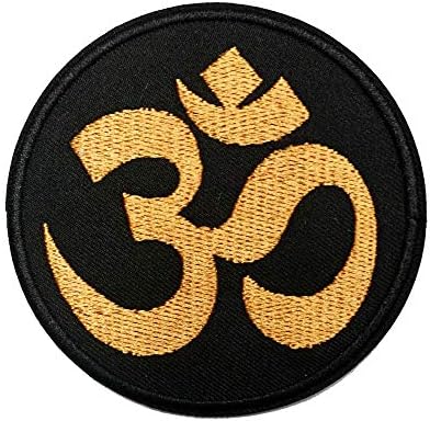 Cute-Patch Om Aum Hinduism Mantra Yoga Embroidered Iron on sew on Patch Indian Ganesha Symbol
