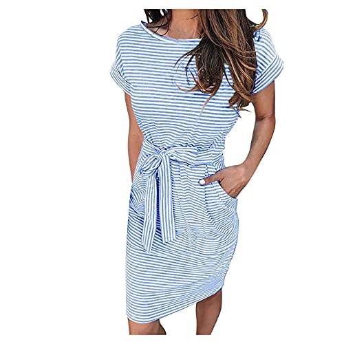 Robe t-shirt rayée pour vos vacances à la plage, style d'été à nouer confortable