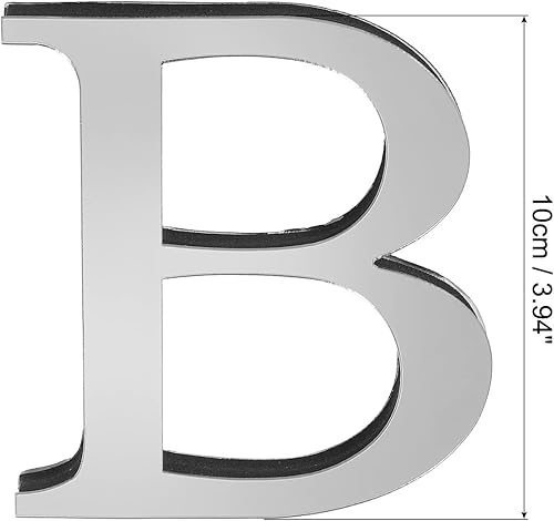 Miniatura 2 de PATIKIL Adhesivos de pared de acrílico 3D con letras B, autoadhesivas, para decoración del hogar, letrero artístico, para bricolaje, decoración del