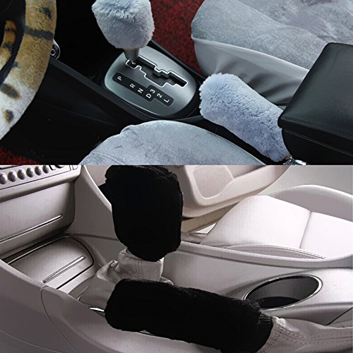 Ajcoflt 3 Pcs Estilo Do Carro Volante Alavanca de Mudança de Freio de Mão Feltro de Lã de Inverno Ma