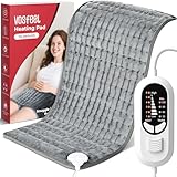 VOSFEEL Coussin Chauffant Gris Foncé, Chauffage Rapide 60s, 6 Niveaux de Température (40...