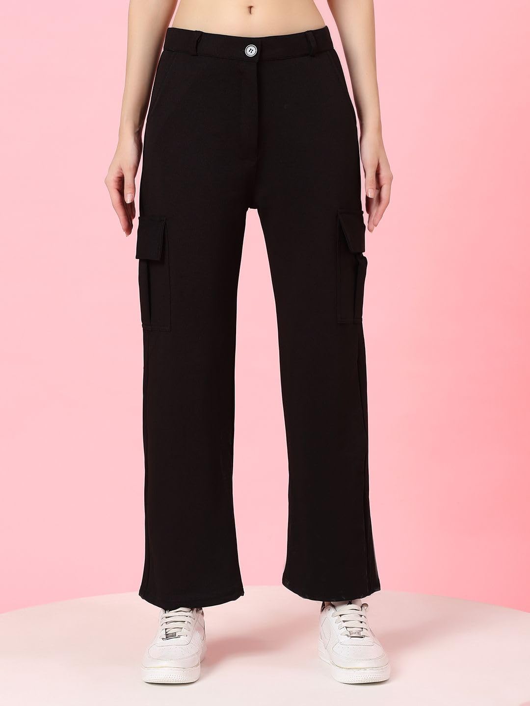 Women Black Loose Fit Cargo-picture-19