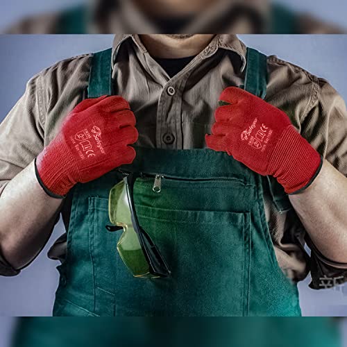 SAFEYEAR 12 paia di guanti da lavoro rosso