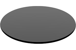 Black Premium Round Glass Table Top for Multipurpose Use