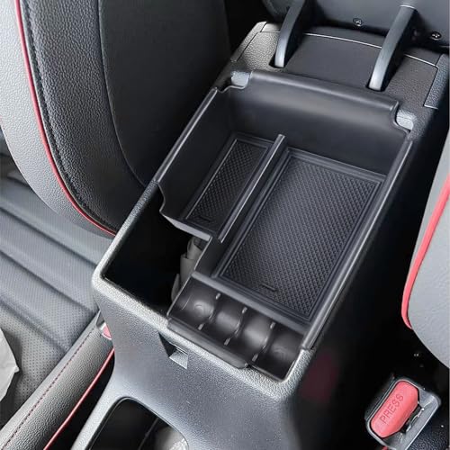 EDBETOS Center Console Organizer Tray Compatible with Kia Forte GT Accessories 2019-2022 2023 2024 Interior Secondary Armrest Storage Box ABS Material Insert Tray Black Trim