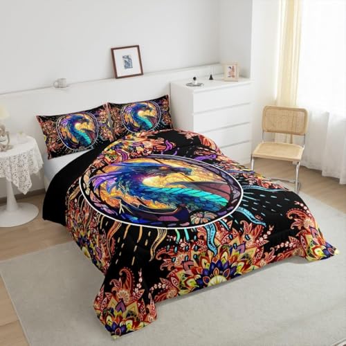 Couette 240x260 Chaude Dragon lavable en machine au design mandala unique
