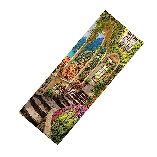 SHINEOFI 2 Piezas etiqueta de la pared impermeable adhesivo mural falso viviendo embellecedor frigorifico etiqueta de la puerta del dormitorio etiqueta engomada de la puerta del paisaje
