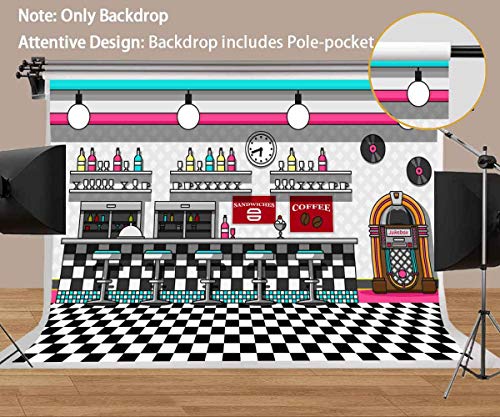 Fondo fotográfico Soda Shop 7x5ft MEETSIOY miniatura 2