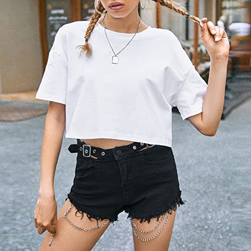 Image of KEEVICI Girls' Cute Strawberry Cow Print T Shirts Short Sleeve Crop Cotton Tops