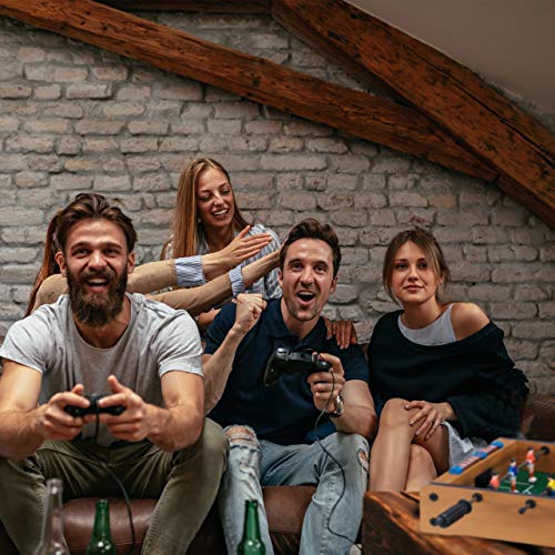 Relaxdays 10022515 Tischkicker, Kinder, Erwachsene, Holz-Optik, robust, Tischfußball, H x B x T: 11 x 51 x 50 cm, grün-braun – Bild 6