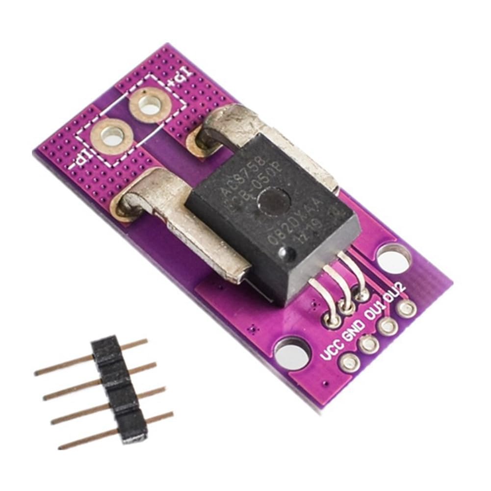 Rersduyt Purple Linear Current Sensor Module 50A Hall Effect Acs758lcb-050B-Pff-T For Electronics Enthusiasm