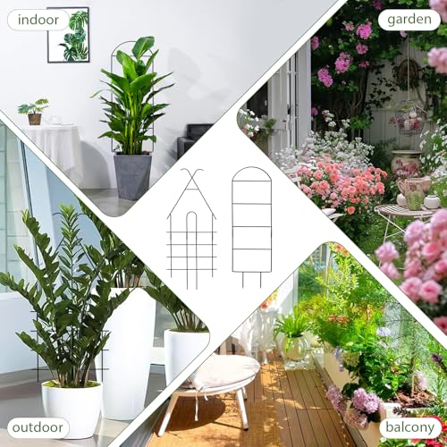 Image of ZOUTOG Trellis for Climbing Plants Indoor 4 Pack 30 Inch,Rustproof Metal Garden Trellis for Potted Plants,Houseplant Support Indoor Outdoor for Ivy Pothos Monstera Hoya Flower Vines(House Shape)