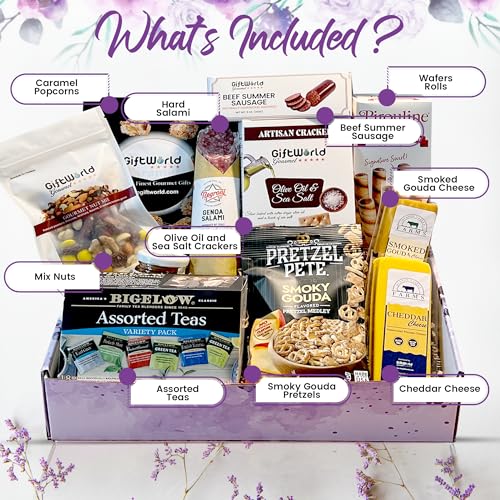 GiftWorld-Sympathy-Gift-Baskets-Meat-and-Cheese-Gift-Basket-Bereavement-Gift-Idea-Sympathy-Gifts-for-Loss-of-Loved-One-Sympathy-Food-Baskets-Food-Care-Package-Condolence-Gift-Basket