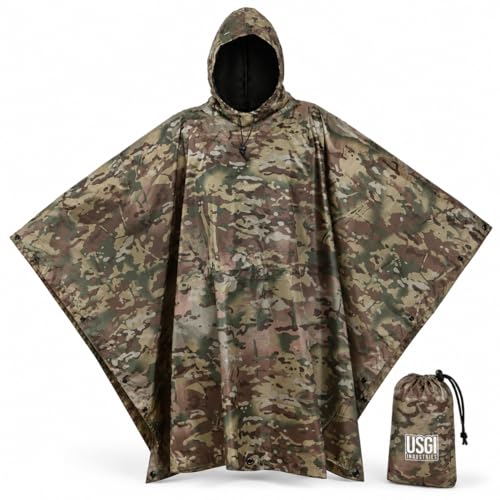 USGI Industries Military Style Poncho Multi-Use Rain Poncho