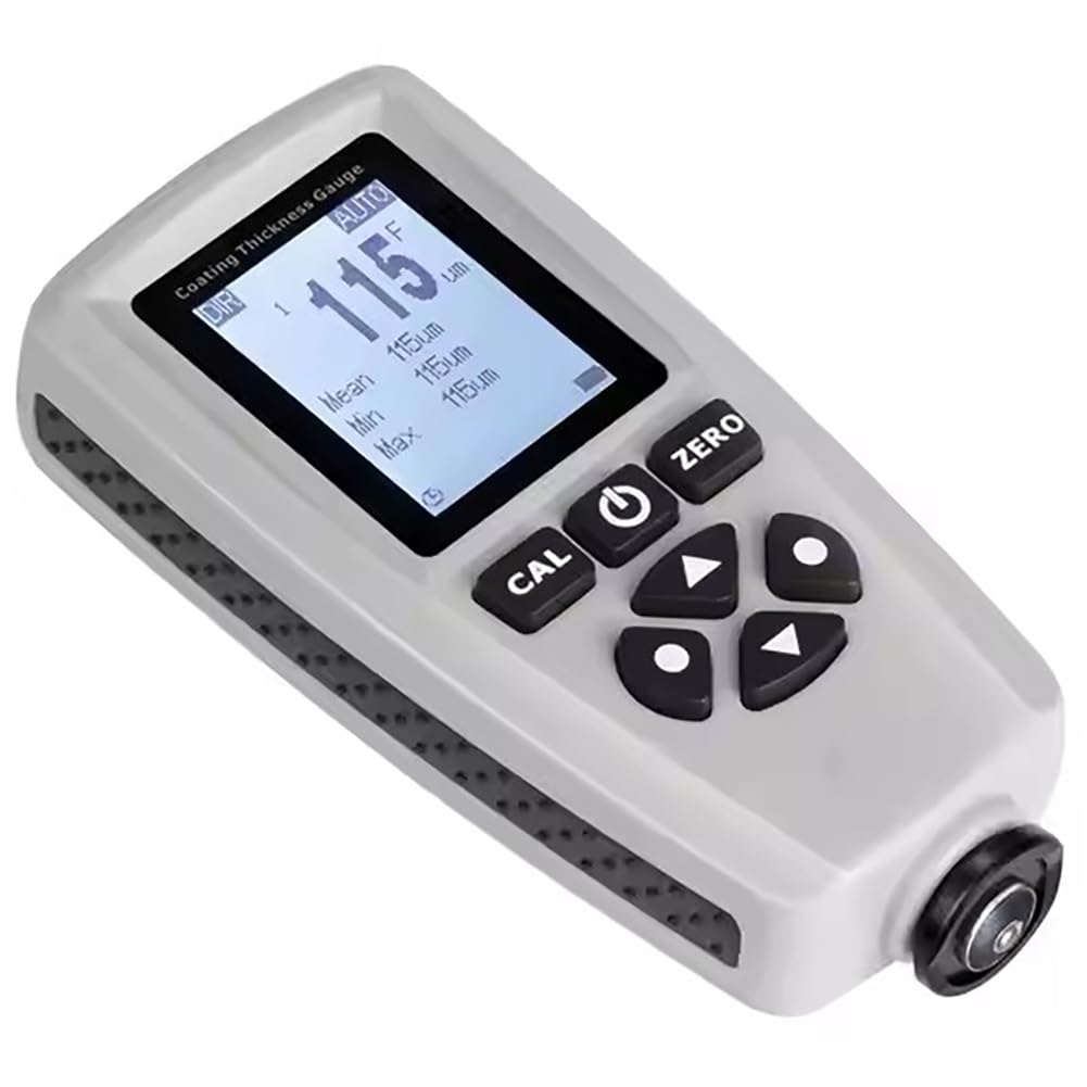 Coating Thickness Gauge, Paint Depth Gauge Meter with Backlight LCD Display for Car Automotive, Limit Alarm/Data Storage/Export Data(Fe/Al)