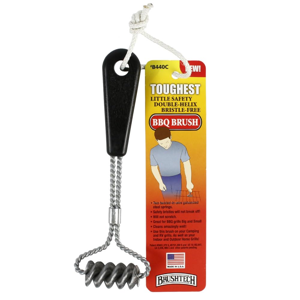 Brushtech Toughest Little Safety Double-Helix Bristle Free BBQ Grill Brush B440C