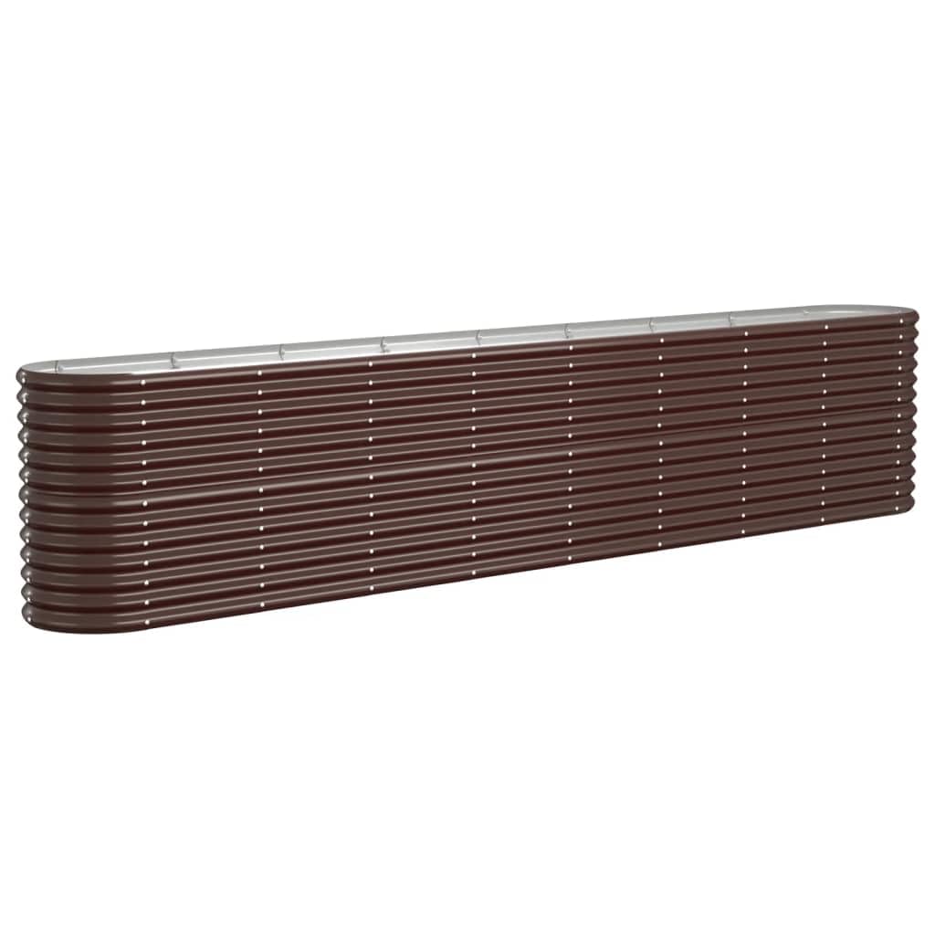 VIDAXL Raised Garden Bed - Galvanised Steel - 68 x 332 x 332cm - Brown