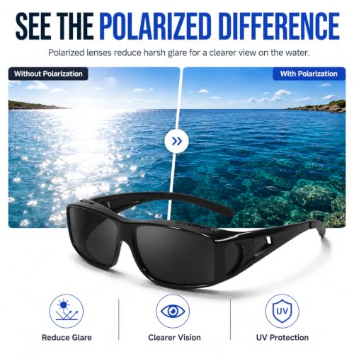 Image of IGnaef Polarized Fit Over Sunglasses for Men UV Protection, Wrap Around Shades for Fishing Driving