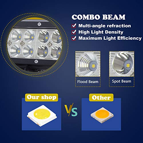 AUXTINGS 12 inch 72W Led Work Light Bar Spot Flood Combo Off road Lamp Lights Lighting for Jeep off road Van Camper Wagon ATV AWD SUV 4WD 4x4 Pickup Van with Mounting Bracket - Image 3