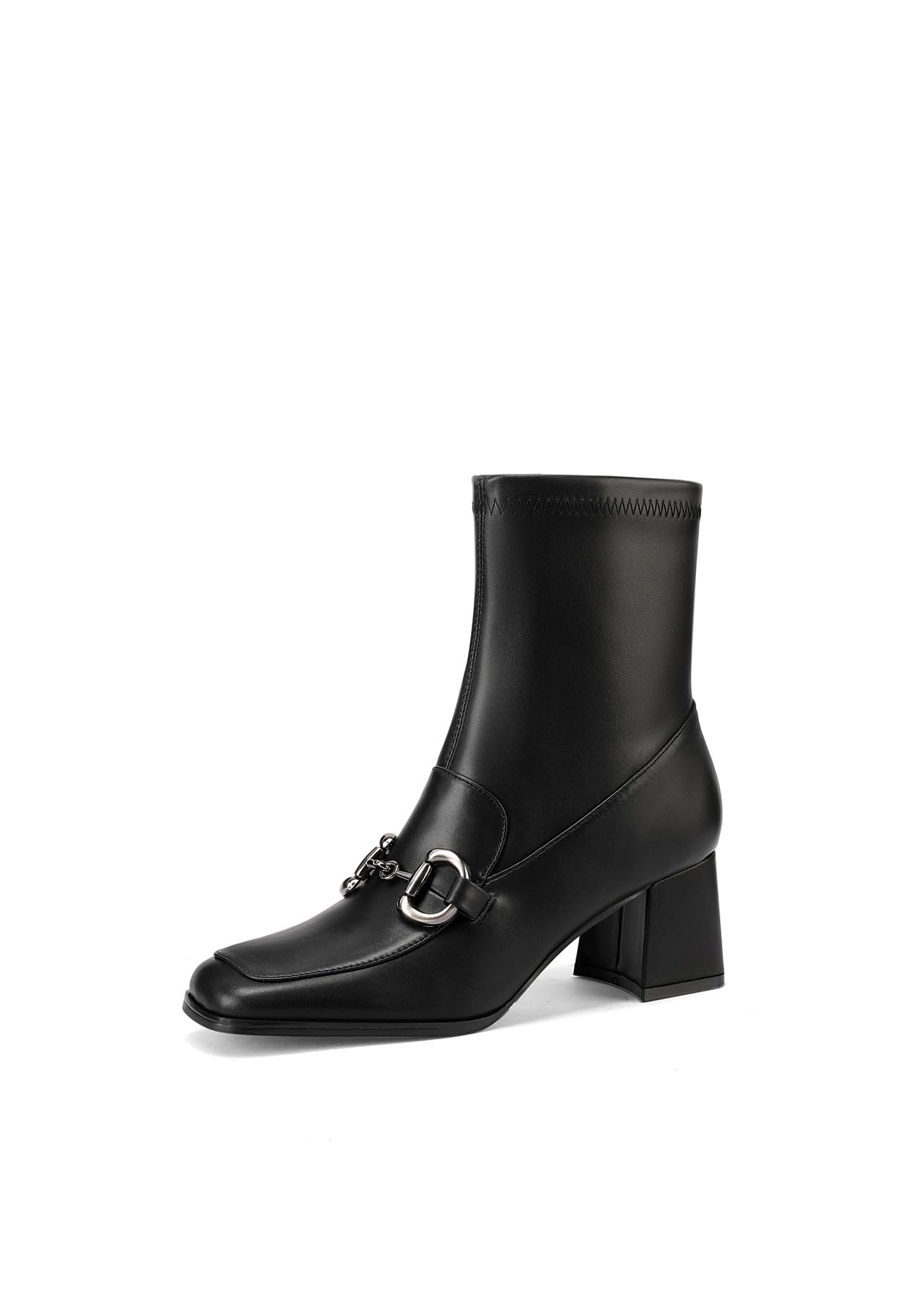 QUEEN HELENA Tronchetti con Tacco Basso Stivaletti con Zip Laterale Donna ZM9814