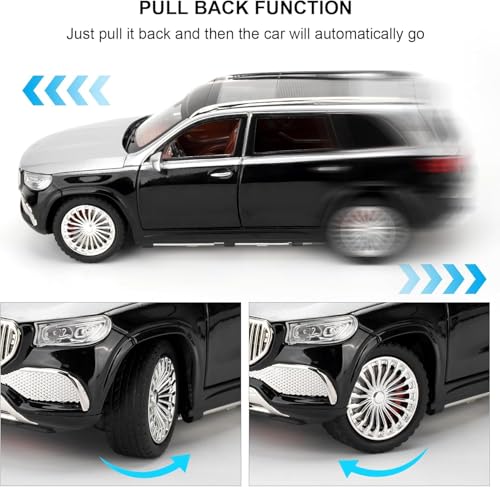 Image of LONGMIRE Metal Pull Back Diecast Car Pull Back Model with Sound Light Boys Gifts Toys for Kids Pack of 1, Multicolor (GLS 600)