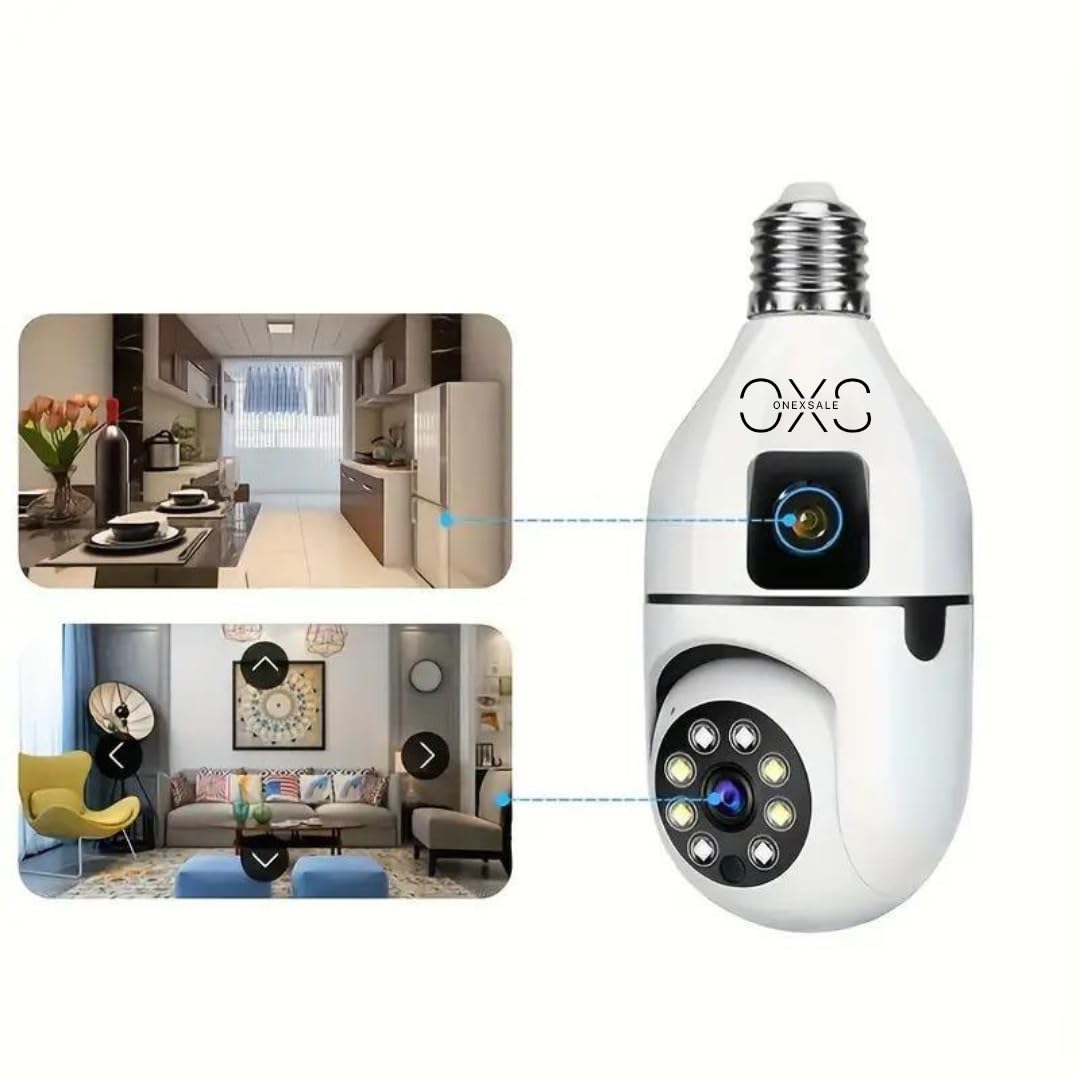 OneXsale 360° WiFi Bulb CCTV | Dual Camera Combo | 1080P HD | Motion Detection | 4 Channel Security Set 2