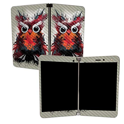 Image of MIGHTY SKINS MightySkins Carbon Fiber Skin for Microsoft Surface Duo - Owl Universe | Protective, Durable Textured Carbon Fiber Finish | Easy to Apply, Remove, and Change Styles | Made in The USA