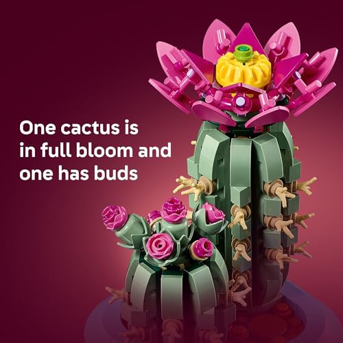 Image of LEGO Botanicals Flowering Cactus Building Toy - Crafting Kit for Girls & Boys, Ages 9+ - Gift for Birthdays - Cactus Room Decor for Display for Bedroom or Book Shelf - 11509