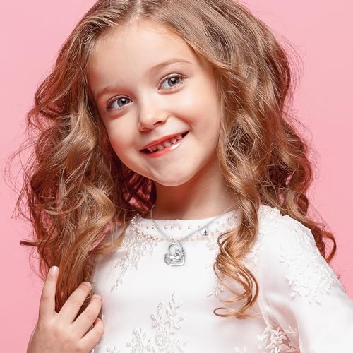 Unicorns Gifts for Girls Necklace, White Gold Plated Colorful CZ Heart Pendant Unicorn Necklace for Girls Women Initial Necklace Unicorn Jewelry Birthday Christmas Gifts for Girls Kids3