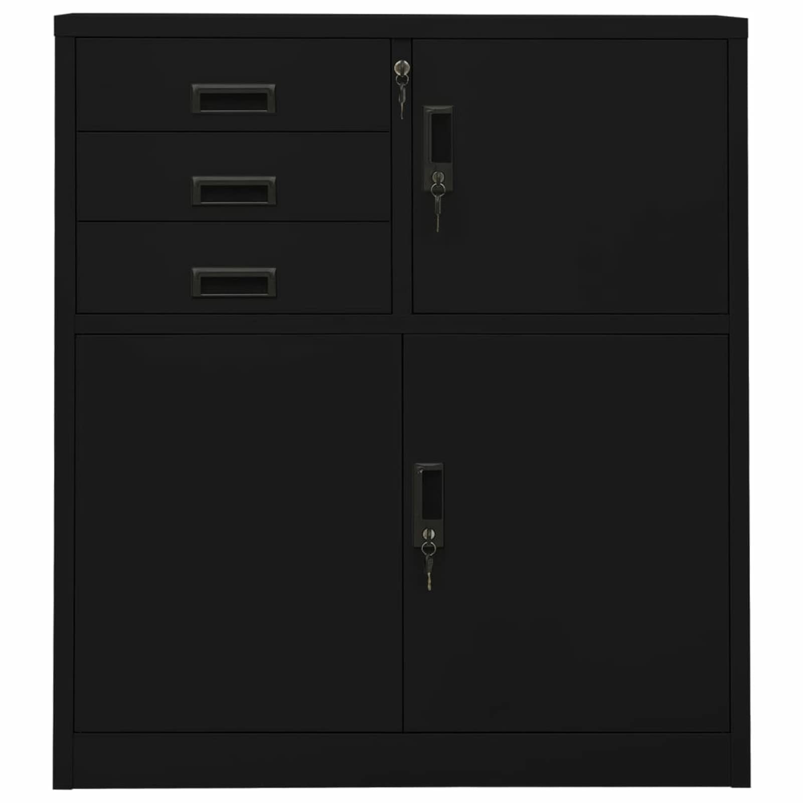 Festnight Büroschrank Metallschrank Büroschrank Aktenschrank Schwarz Spintschränke Lagerschrank Mit Schlössern 90x40x102 cm Stahl