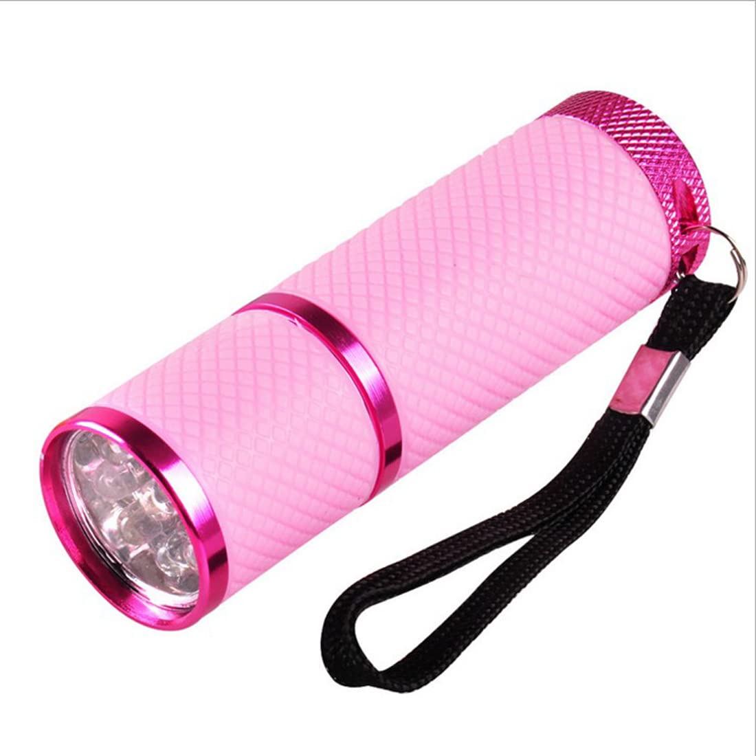 BAQI Secador de uñas, mini luz de flash para lámpara LED de curado de gel UV, linterna de uñas de 9 LED, herramientas de arte de uñas portátiles, rosa