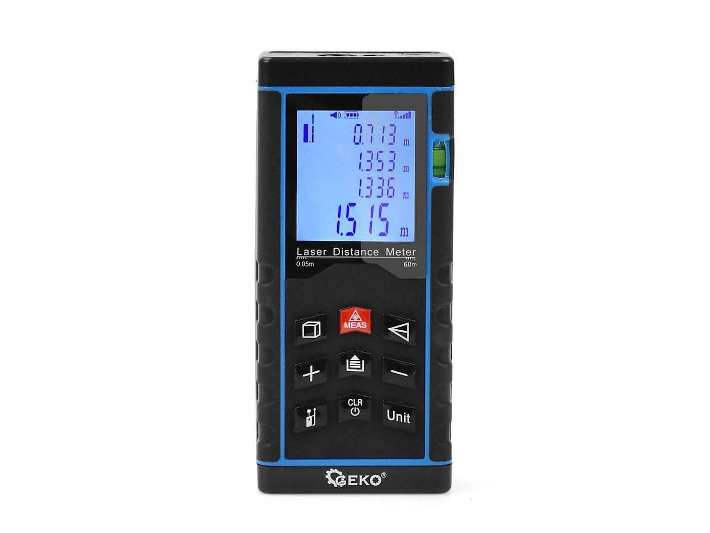 BSD Medidor de distancia láser compacto 60 m - Alta precisión y pantalla retroiluminada, ideal para mediciones rápidas y almacenaje fácil.